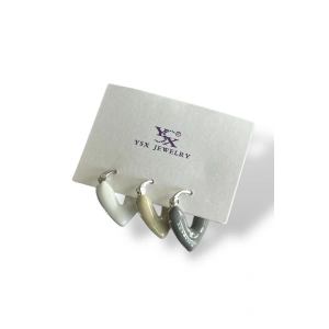 Gümüş Renk Kalp Figürlü 3lü YSX Küpe Set