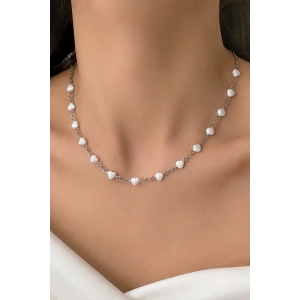 Gümüş Renk Kalp Figürlü Kolye