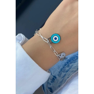 Gümüş Renk Karışık Figürlü Çelik Bileklik