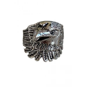 Gümüş Renk Kartal Figürlü Ayarlanabilir Erkek Yüzük