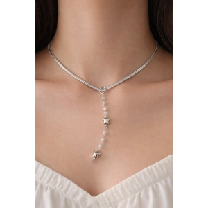 Gümüş Renk Kelebek Figürlü Çelik Kolye