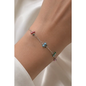 Gümüş Renk Kiraz Figürlü Bileklik