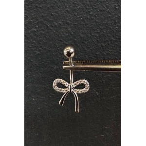 Gümüş Renk Kurdele Figürlü Cerrahi Çelik Göbek Piercing