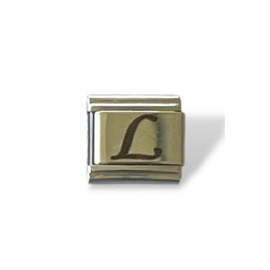 Gümüş Renk L Harf Çelik Nomination Charm (Tek)