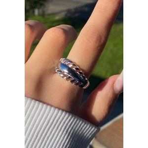 Gümüş Renk Metal Ayarlanabilir Yüzük