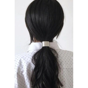 Gümüş Renk Metal Detaylı Lastik Toka