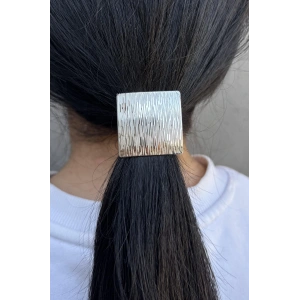 Gümüş Renk Metal Detaylı Lastik Toka