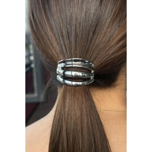 Gümüş Renk Metal Detaylı Lastik Toka