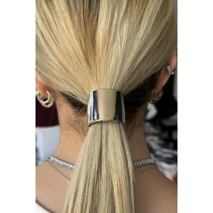 Gümüş Renk Metal Detaylı Lastik Toka