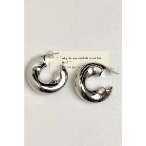 Gümüş Renk Metal Halka Küpe (Çift)