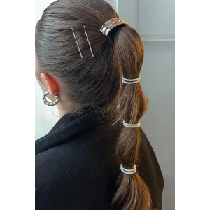 Gümüş Renk Metal Lastik Toka Ve Tel Toka Set