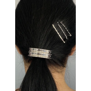 Gümüş Renk Metal Lastik Ve Tel Toka Set