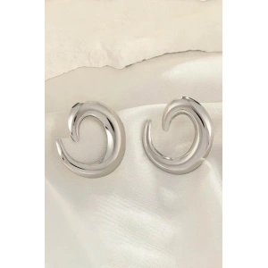 Gümüş Renk Oval Çelik Küpe (Çift)