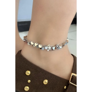 Gümüş Renk Pul Detaylı YSX Halhal