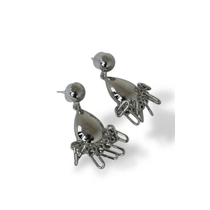 Gümüş Renk Sallantılı Çelik Küpe (Çift)