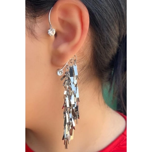 Gümüş Renk Sallantılı Kulak Aksesuarı (Tek)