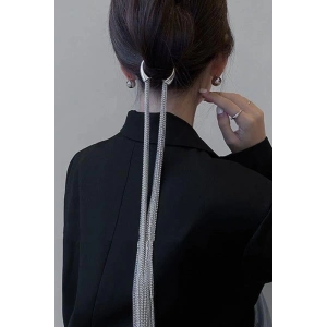 Gümüş Renk Sallantılı Saç Aksesuarı