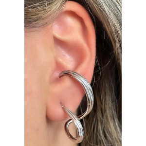 Gümüş Renk Sarmal Çelik Küpe (Çift)