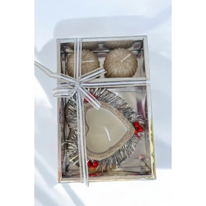 Gümüş Renk Sim Detaylı Dekoratif Mum