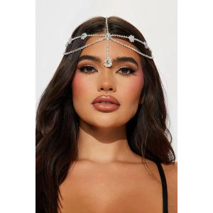 Gümüş Renk Taş Detaylı Alınlık/Kına Aksesuarı