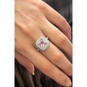 Gümüş Renk Taş Detaylı Ayarlanabilir Yüzük