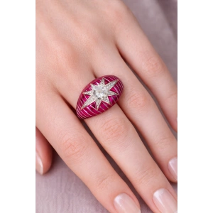 Gümüş Renk Taş Detaylı Ayarlanabilir Yüzük