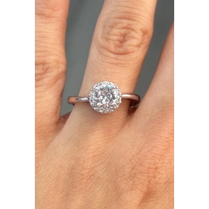 Gümüş Renk Taş Detaylı Ayarlanabilir Yüzük