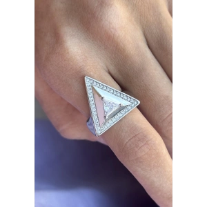 Gümüş Renk Taş Detaylı Ayarlanabilir Yüzük