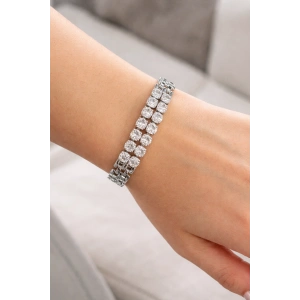 Gümüş Renk Taş Detaylı Bileklik