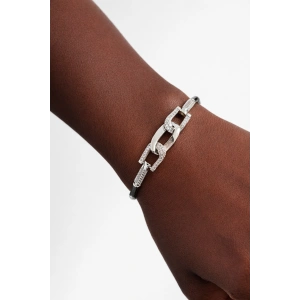 Gümüş Renk Taş Detaylı Bileklik