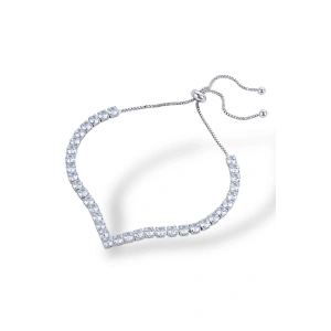 Gümüş Renk Taş Detaylı Bileklik