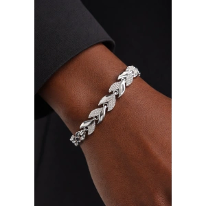 Gümüş Renk Taş Detaylı Bileklik