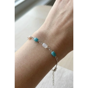 Gümüş Renk Taş Detaylı Bileklik