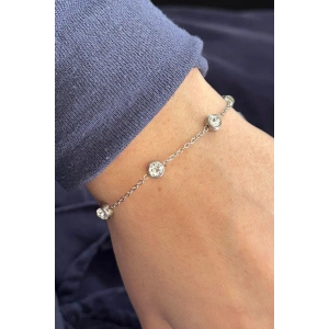 Gümüş Renk Taş Detaylı Bileklik