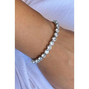 Gümüş Renk Taş Detaylı Bileklik