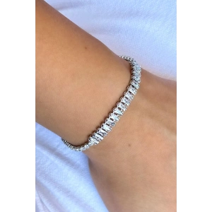 Gümüş Renk Taş Detaylı Bileklik
