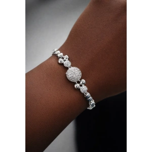 Gümüş Renk Taş Detaylı Bileklik