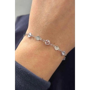 Gümüş Renk Taş Detaylı Bileklik