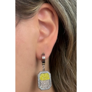 Gümüş Renk Taş Detaylı Çelik Küpe (Çift)