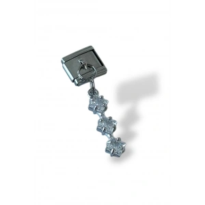 Gümüş Renk Taş Detaylı Çelik Nomination Charm (Tek)