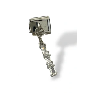 Gümüş Renk Taş Detaylı Çelik Nomination Charm (Tek)