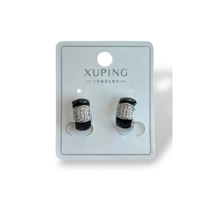 Gümüş Renk Taş Detaylı Çelik Xuping Küpe (Çift)