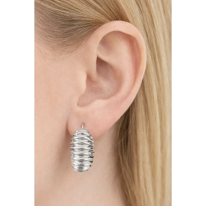 Gümüş Renk Taş Detaylı Çelik Xupıng VİP Küpe