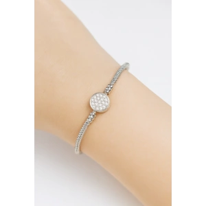 Gümüş Renk Taş Detaylı Bileklik