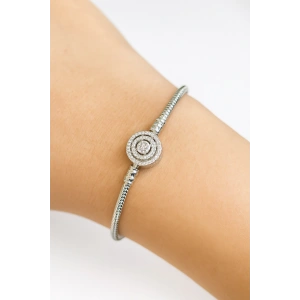 Gümüş Renk Taş Detaylı Bileklik