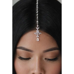 Gümüş Renk Taş Detaylı Saç Aksesuarı