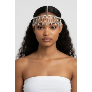 Gümüş Renk Taş Detaylı Saç Aksesuarı/Kına Aksesuarı