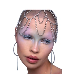 Gümüş Renk Taş Detaylı Saç Aksesuarı/Kına Aksesuarı