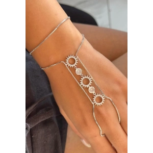 Gümüş Renk Taş Detaylı Şahmeran