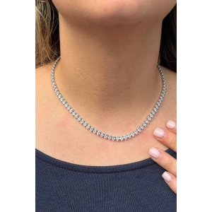 Gümüş Renk Taş Detaylı Su Yolu Kolye